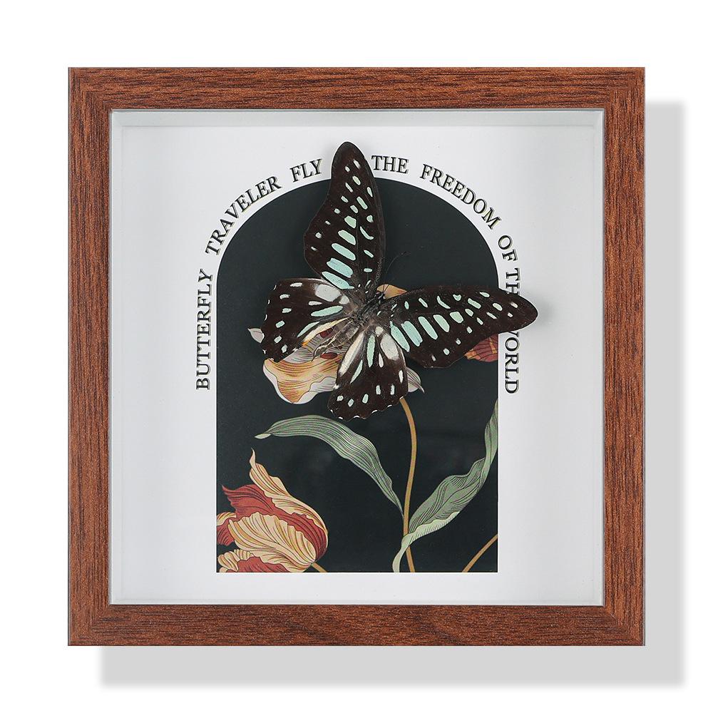 High-End Butterfly Specimen Photo Frame - Wooden Insect Decoration, Perfect for Home, Christmas, or Birthday Gifts