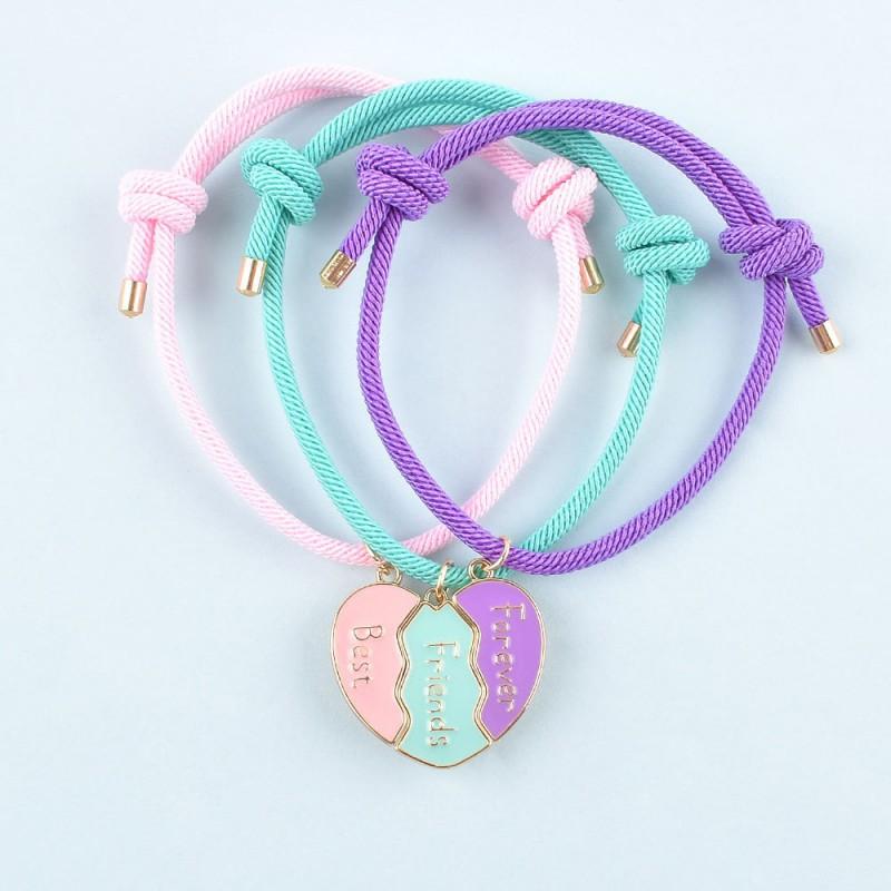 Cross-border New Milan Rope Love Magnetic Splicing Bracelet Simple Fashionable Three-person Best Friend