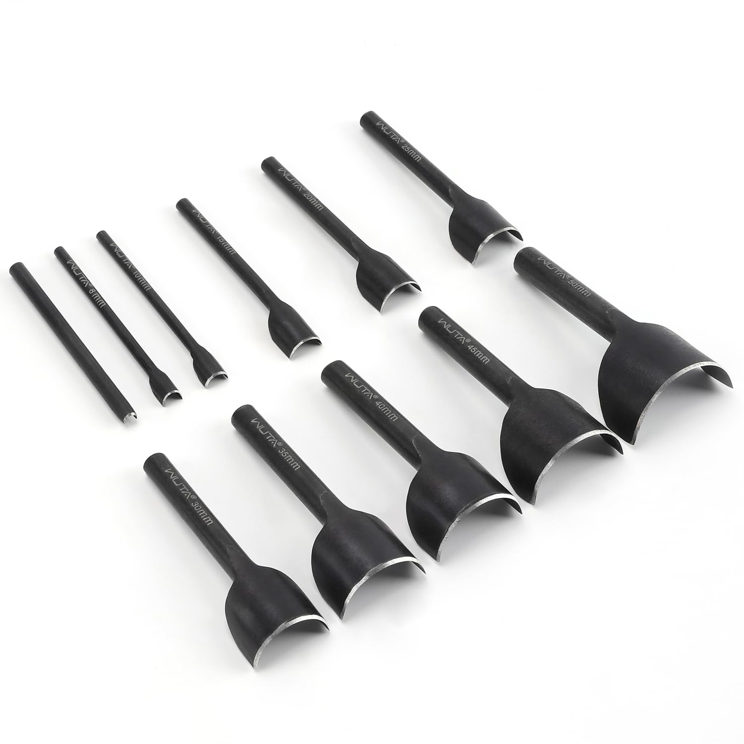 

WUTA Set Semicircular Hole Leather Craft End Steel Belt Shape Hole Leather Craft DIY Hole Punch 11-Piece Punch, Punch, Half-Moon Punch, Tool, чёрный