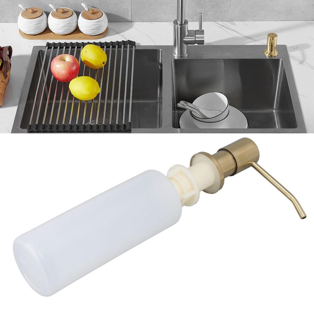 300ml Kitchen Sink Soap Dispenser Stainless Steel 360 Degrees  Rotation Multifunctional Soap Dispenser for Kitchen