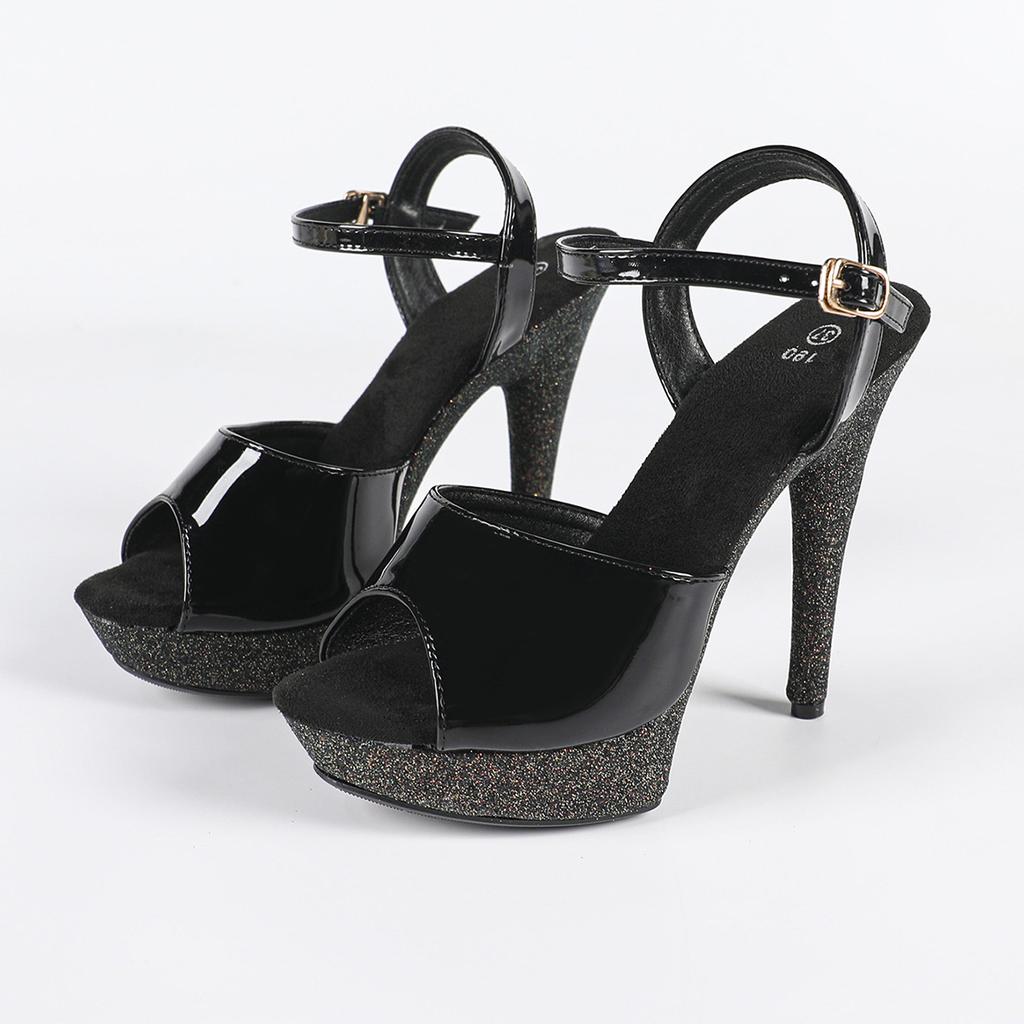 Sandály na vysokém podpatku Dámské 2025 Léto Nové Tenký podpatek Vodotěsná platforma Kamínkový Model Molo Společenské boty 13CM LFD-1099-Q7