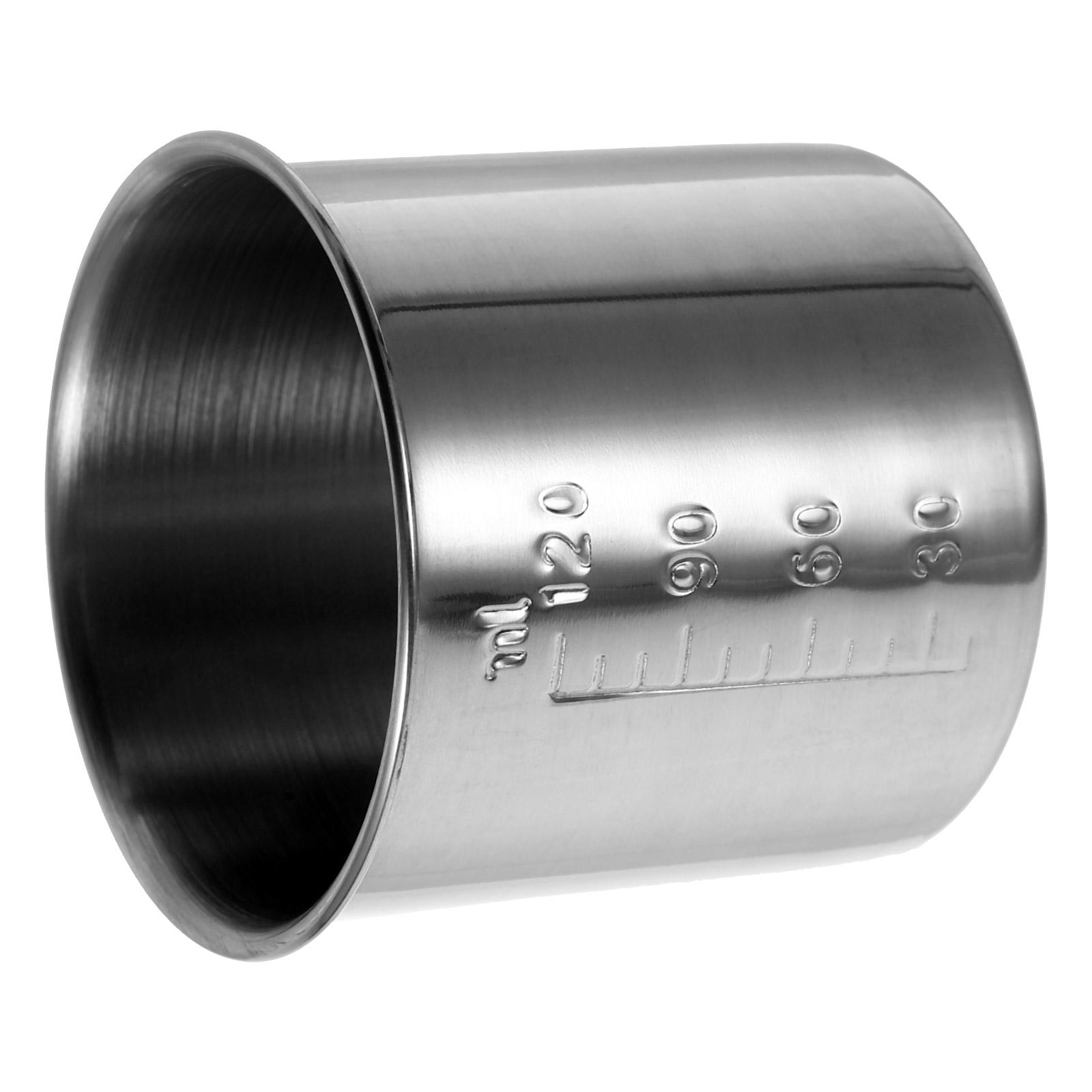 

Мерный стакан из нержавеющей стали объемом 120 мл, мерный стакан со шкалой, стильный кухонный инструмент для семейных плит серебряный