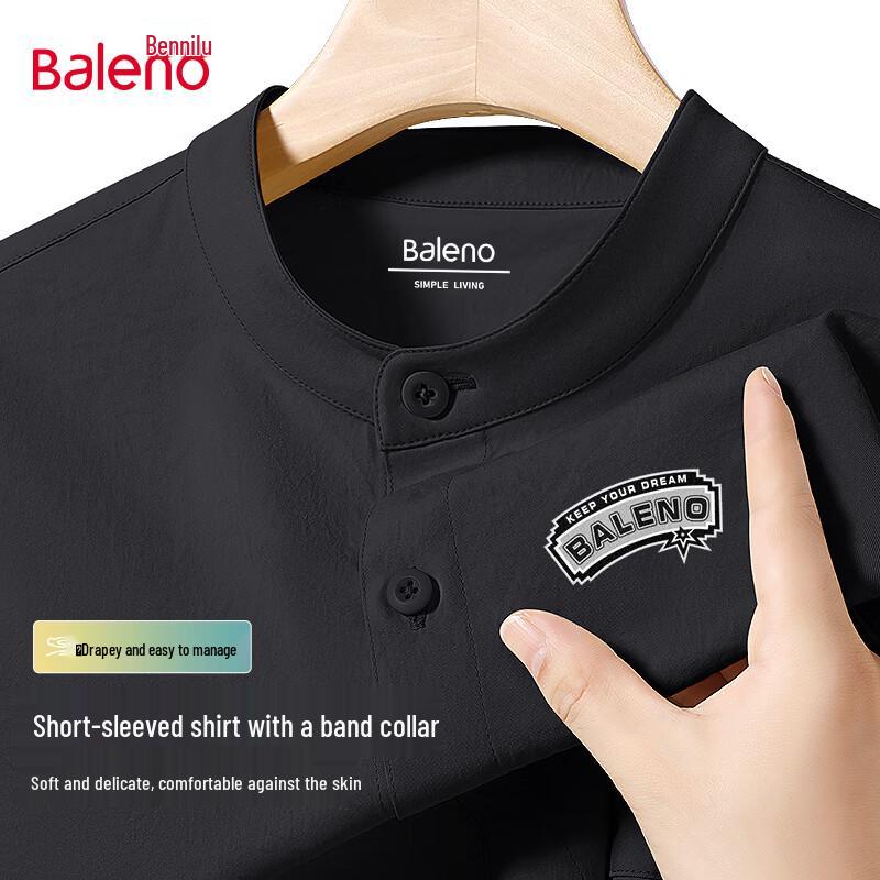 Baleno Men s Henley Collar Short Sleeve Shirt XL