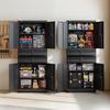 VEVOR Metal Storage Cabinet, 81.5 kg Shelf Load Capacity, 1800 mm Tall Garage Tool Storage Cabinet with 4 Locking Doors and Adjustable Shelves