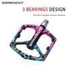 KEREACHY Multi-color Mountain Bike Ultra Light Non-slip Pedal 3 Bearing Pedal Aluminum Alloy Bicycle Flat Pedal