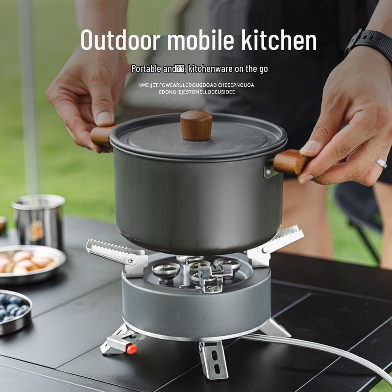 Portable Folding Butane Gas Stove: 5-Core High-Fire for Camping, Boiling, and Cooking Hot Pot