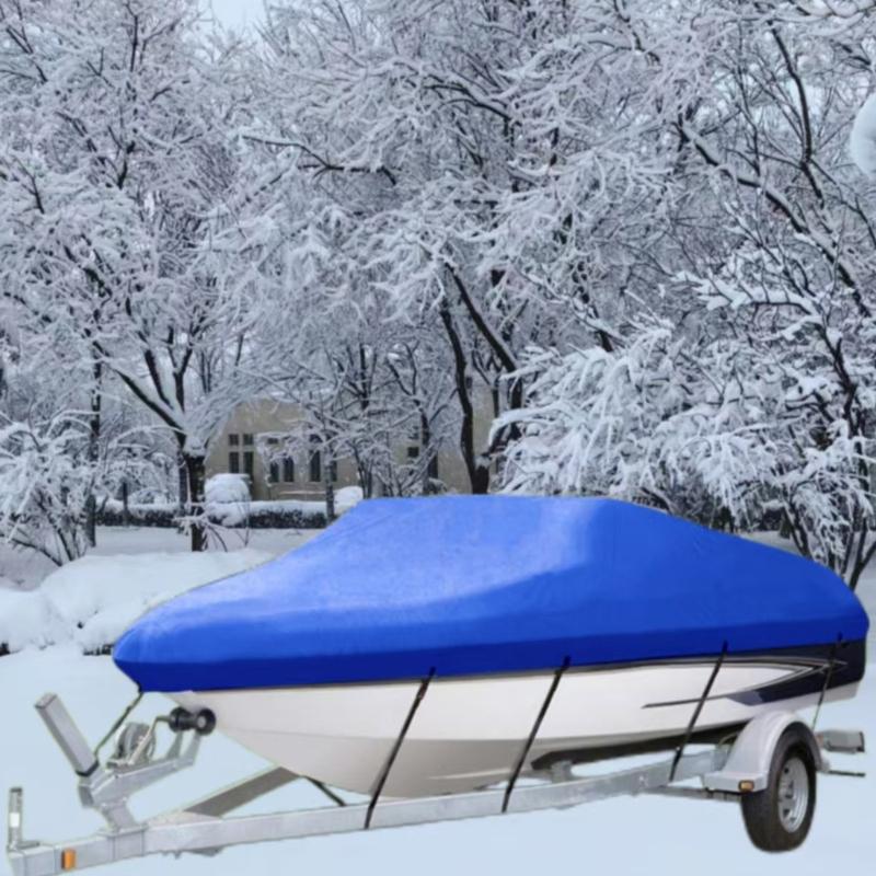 All Season Protective Boat Cover Waterproof 210D Oxford Fabric with UV Defense Suitable for 17 To 19 Foot V Hull Boats