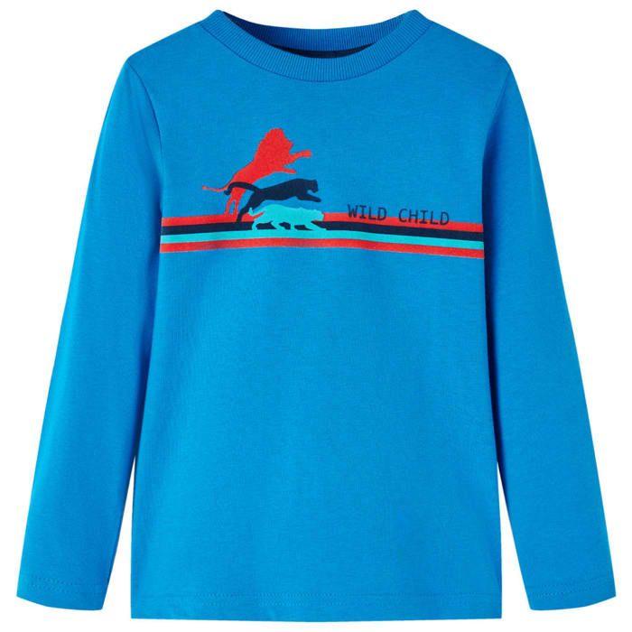 T-shirt enfants manches longues bleu cobalt 92/104/116/128/140