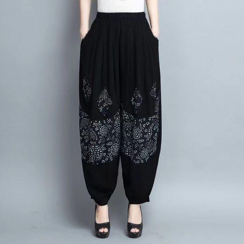 

Extra Large Size Ladieswear Middle-Aged and Elderly Ethnic Style Bloomers Black 2XL Code [Suggested 65.00 kg-72.50 kg]]