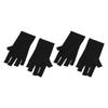 2 Pairs UV Gloves Fingerless Excellent Elasticity Art UV Blocking Gloves for Nail Gel Dryer Black