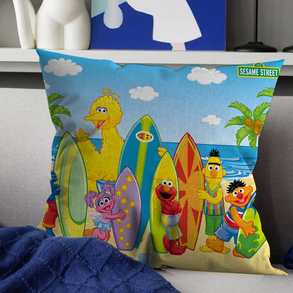 Sesame Street Cartoon Pillow Cover Sofa Cushion Cover Home Room Decoration Children Gift