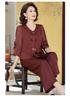 Plus Size Women's Summer Wide-Leg Pants Two-Piece Set for Middle-Aged and Elderly