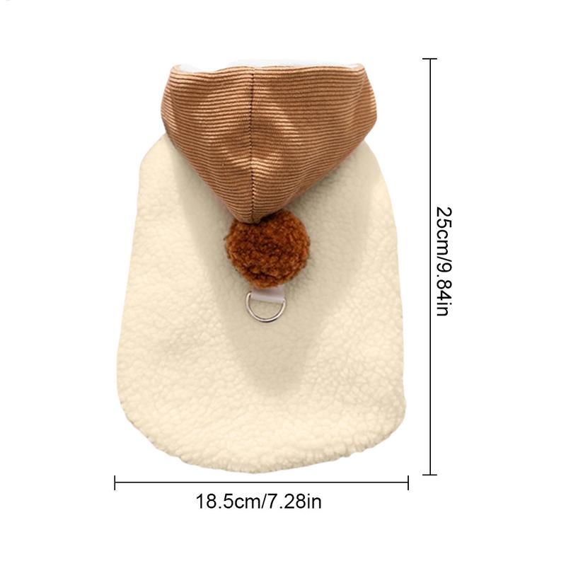Boy Dog Clothes Cute Dog Sweater Cat Coat With Hat Leader Kitten Clothes Dog Apparel Accessories Soft Winter Dog Clothes For