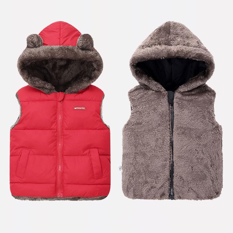 Svrchní oděvy pro chlapce (Velikosti 4 a vyšší) Děti Chlapci Zimní zateplená kožešina Kabát s kapucí a vycpaným kabátem Bunda Parka Outwear 2-5 let