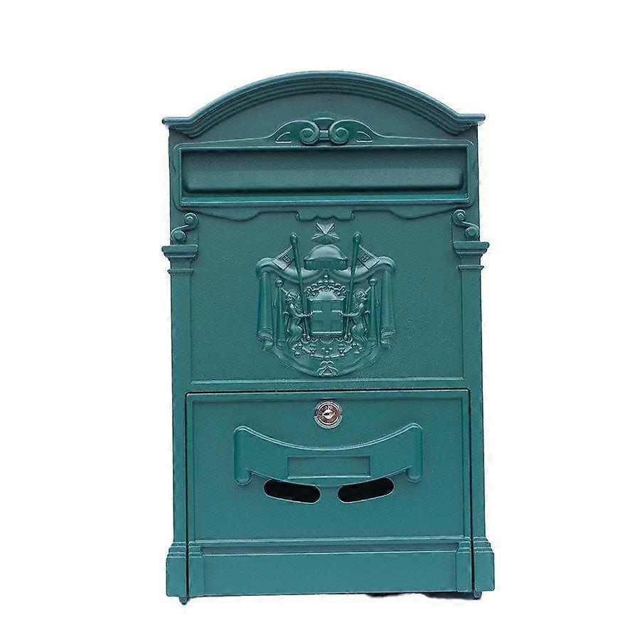 Cassetta delle lettere in stile europeo per villa, Cassetta postale da esterno impermeabile, Cassetta postale da parete, Cassetta delle lettere retrò per suggerimenti con serratura a chiave per decorazione domestica
