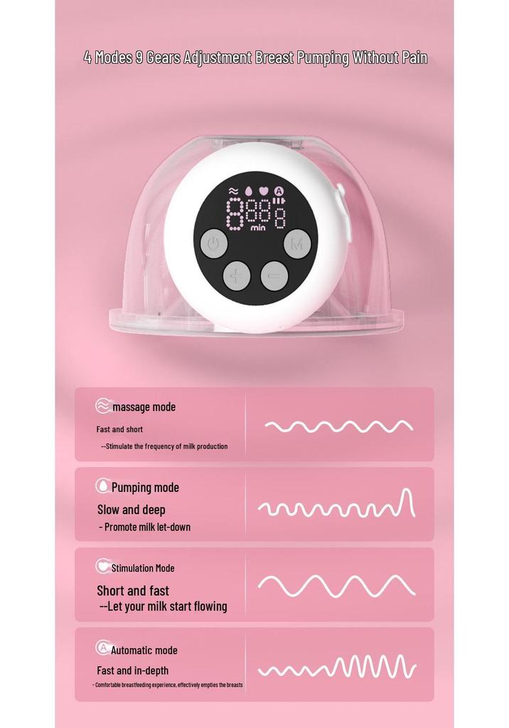 Silent Hands-Free Wearable Electric Breast Pump with High Suction