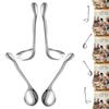 Curved Utensil Ergonomic Comfort Adaptive Utensils Auxiliary Cutlery Stainless Steel Angled Spoon and Fork for Elderly Weak Grip