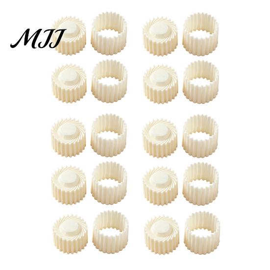 Home Baking Gadgets 2-in-1 Round Mooncake Mold, Double Ended Pastry Press with Scallop And Mini Dough Shaping Tool Spiral Embossing for