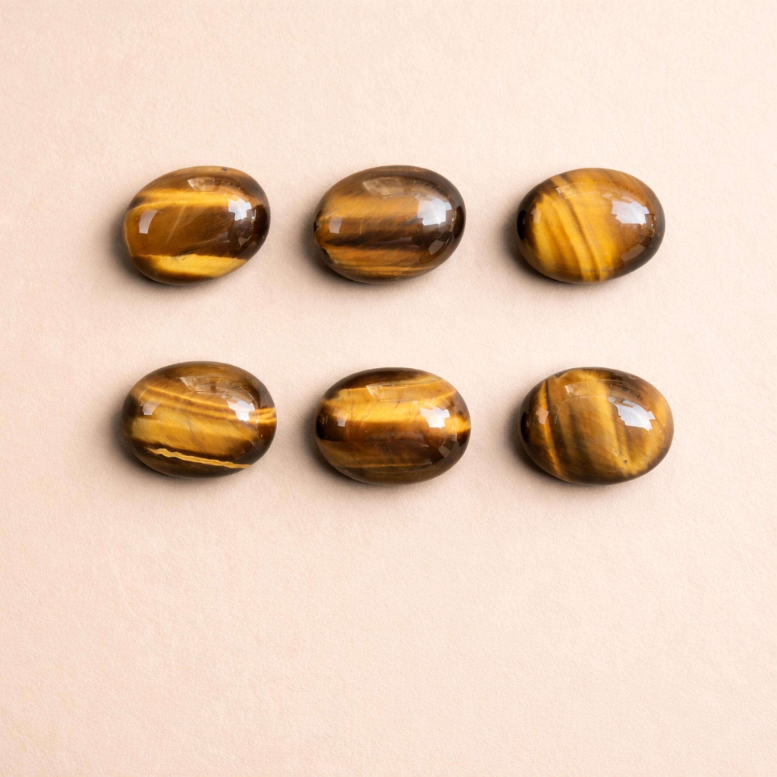 

Tiger’s Eye Oval Cabochons – Natural Golden Brown Gemstone for Jewelry Making 6x8mm коричневий