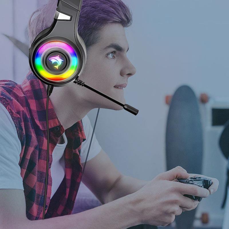 Colorful RGB Noise Cancelling Gaming Headphones For PC PS4 XBOX  7.1 Surround Sound Headset Gamer Helmet with Microphone