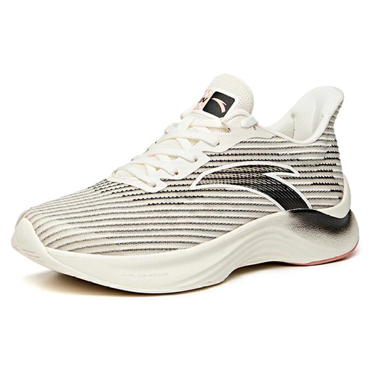 Anta Edge Slip Resistant Cushioning Abrasion Resistant Breathable Low Top Running Shoes Women's Black White 122035589-4