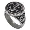 Drop Ship Size 7-15 Cool Fashion Anchor Ring 316L  Stainless Steel Polishing Navy Ship Anchor Ring