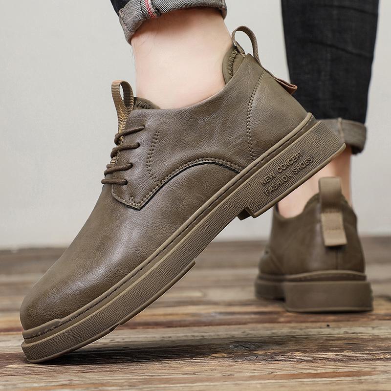 Fashion New Trendy Casual Leather Shoes Classic Men Lace Up Oxford Shoe Outdoor Jogging Shoes Office Male Formal Dress Footwear Sneakers