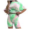 Ladies Summer Fashion Tie-dye Gradient Loose Casual T-shirt Tight Shorts