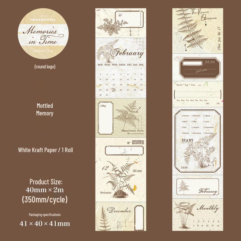 Day's Memory Series: Retro Collage Die-cut Tape for Journaling (6 Types)