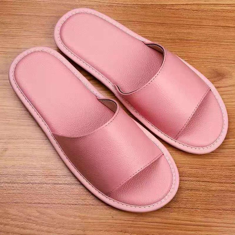 Japanese Style Genuine Leather Soft Sole Floor Slippers for Men and Women