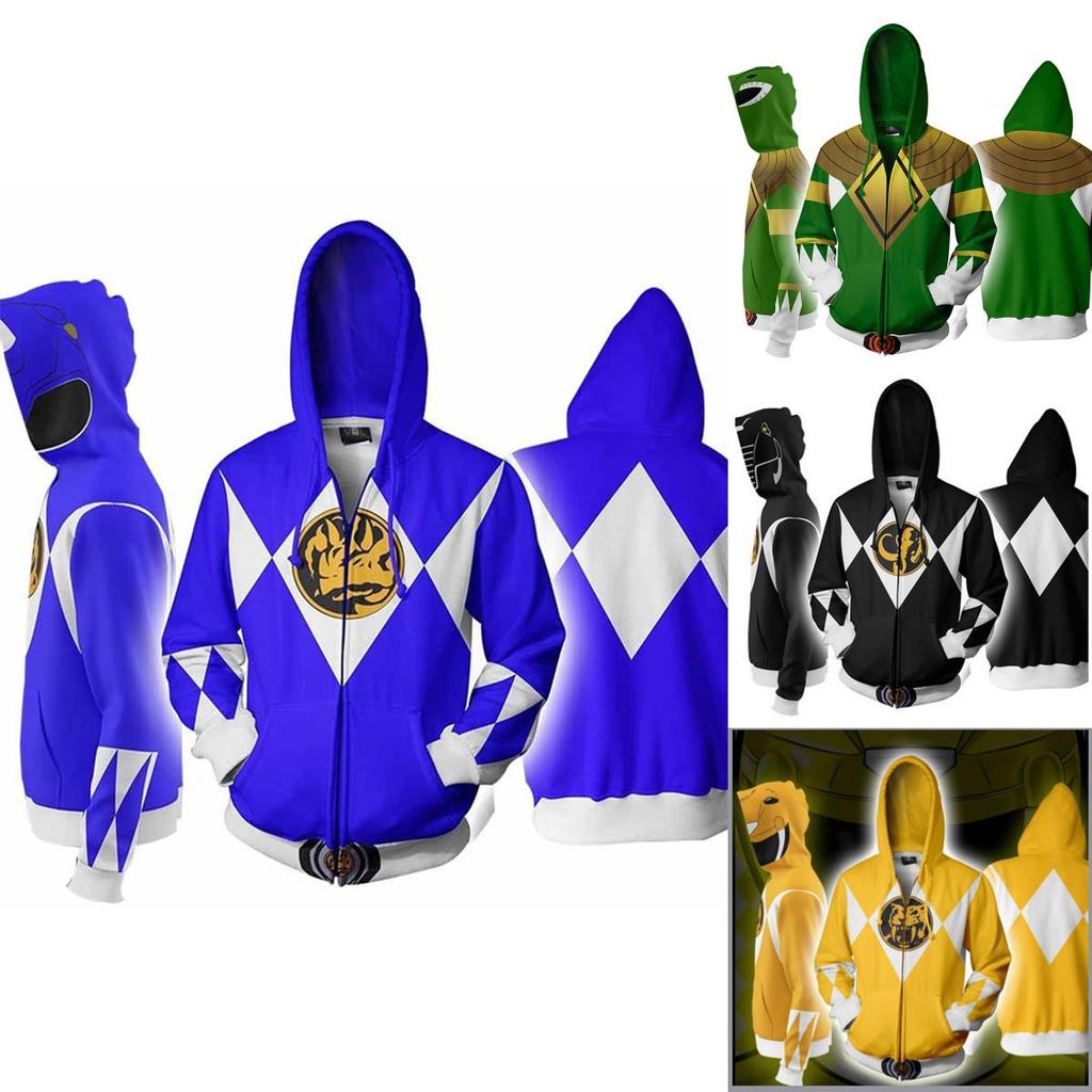 Mighty Morphin Power Rangers Cosplay 3d Printing Hoodie With Premium Quality