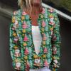 Women's Fashion Christmas Printed Long Sleeve Knitted Cardigan Button Down Jacket