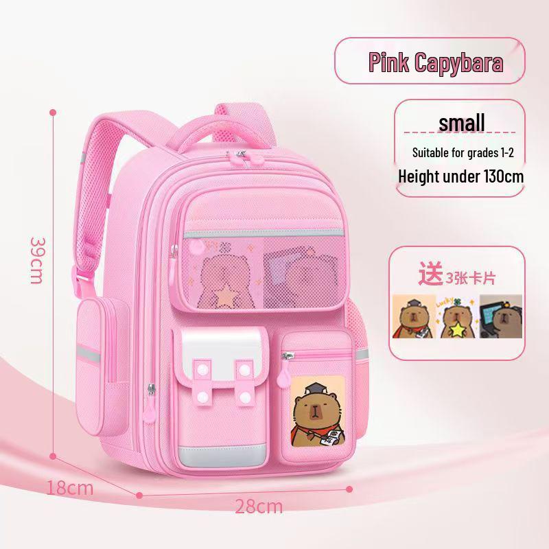 Kids' Lightweight Backpack with Spine Protection for Grades 1-6, Large Capacity, Ideal for Boys and Girls