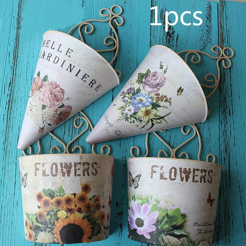 Buy 1Pcs Plastic Wall Hanging Flower Pot Wall Flower Basket Rural