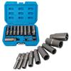 11Pcs Socket Wrench Locking Wheel Nut Bolt Bolt Extractor Remover 1/8in Adapter For Rusty Nut Removal Socket Wrench Kit