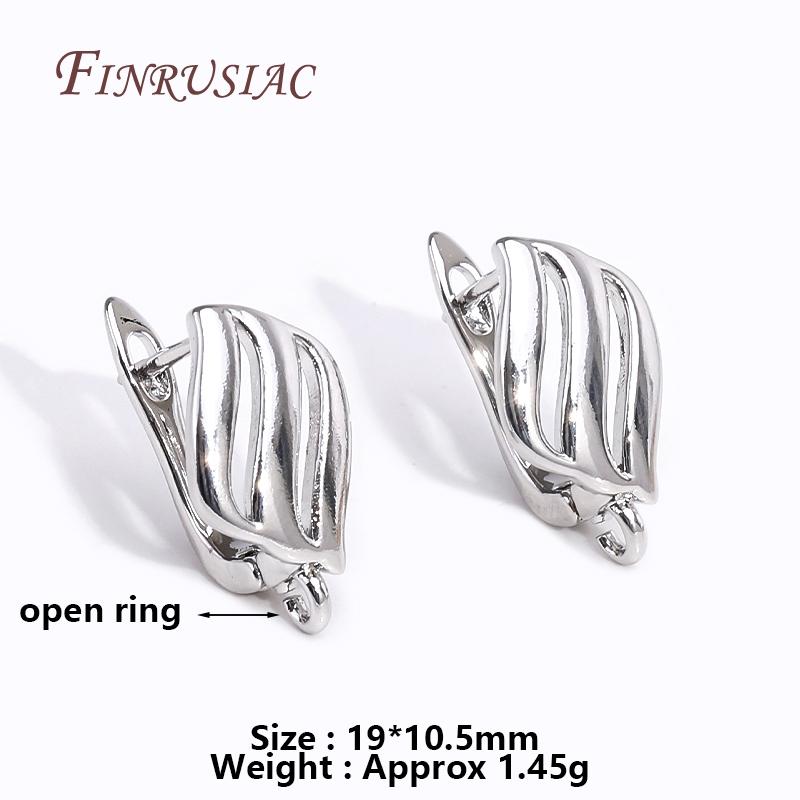 18K Gold/Rhodium Plated French Inlay Zircon Earwires Fastener Earring Hooks Clasps Fittings DIY Earring Making Accessories