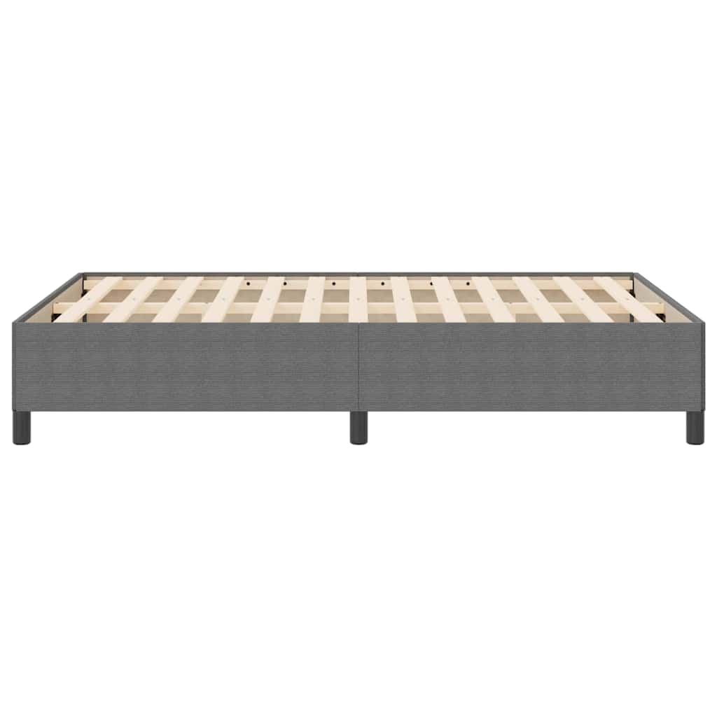 Box Spring Bed Light Grey 140 x 190 cm Cord Fabric