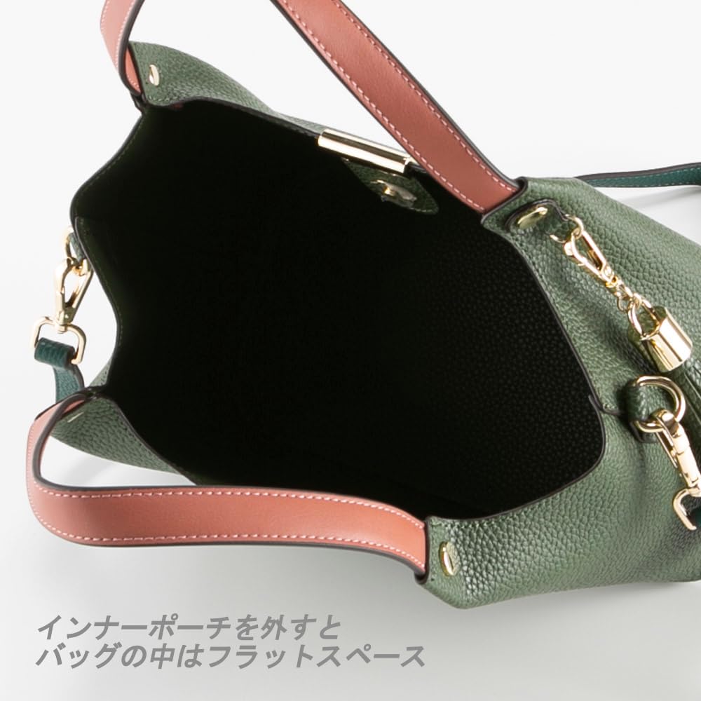 Nano Shoulder Crossbody Mini Women's Bag, Handbag, Bag, Small, Leather, Stylish, 2-Way, Beige/Orange