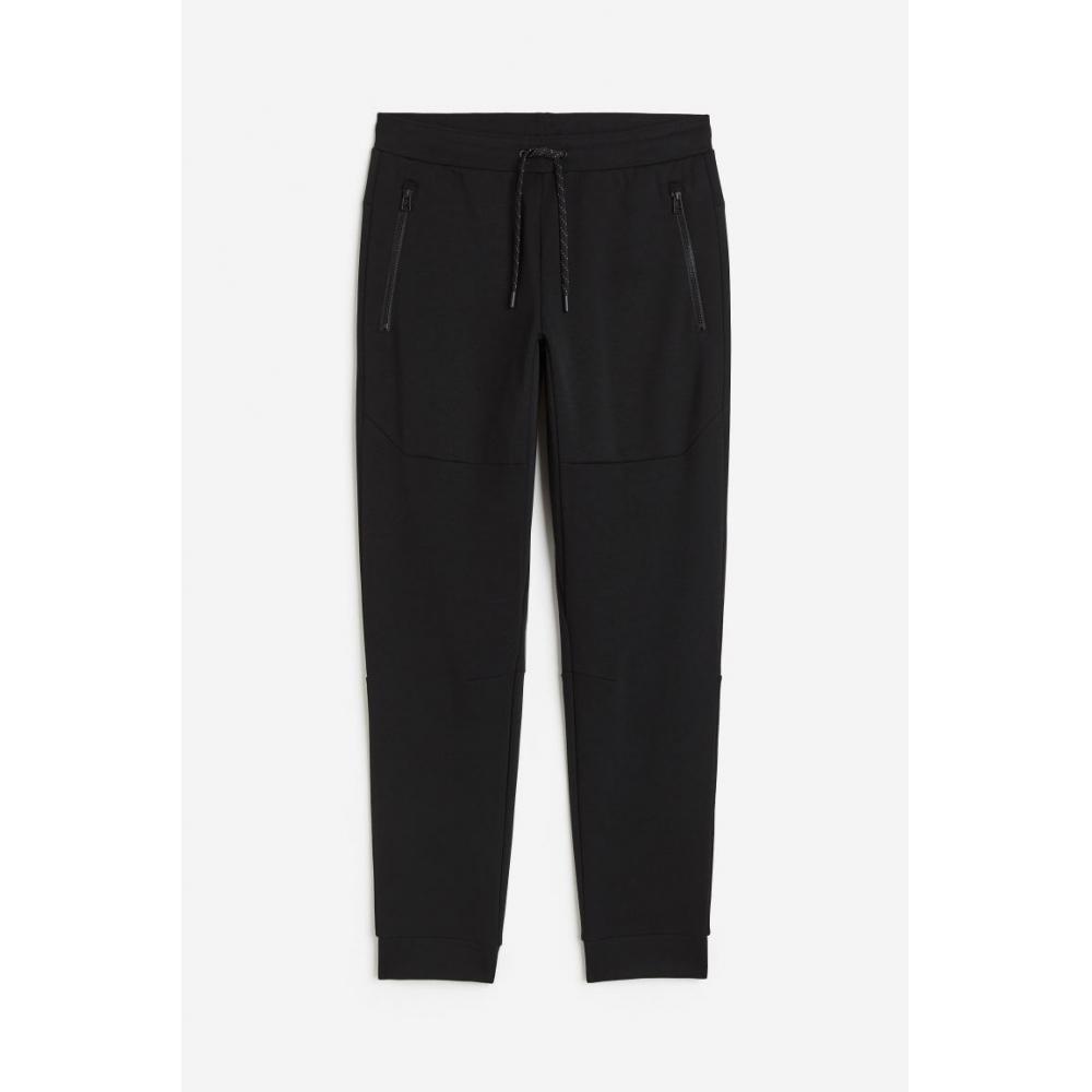 H M dryMove Zip Pocket Detail Tapered tecH Jogger Pants Black