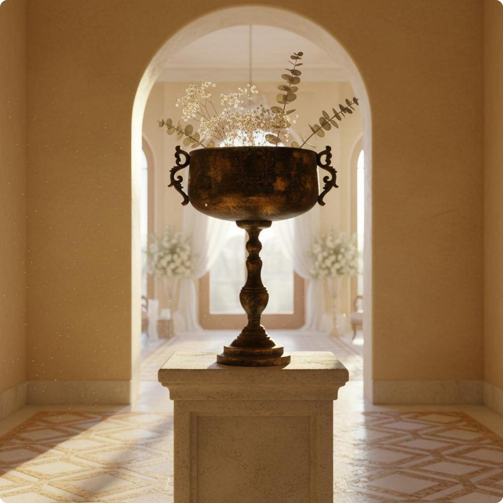 Moroccan Design Floor Vase Weighted Base Goblet Flower Reusable
