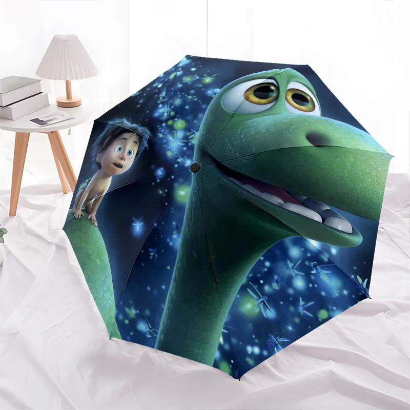 The Good Dinosaur Automatic Opening and Closing Umbrella - Small Umbrella Suitable for Various Occasions, Portable 3-Fold Small Umbrella for