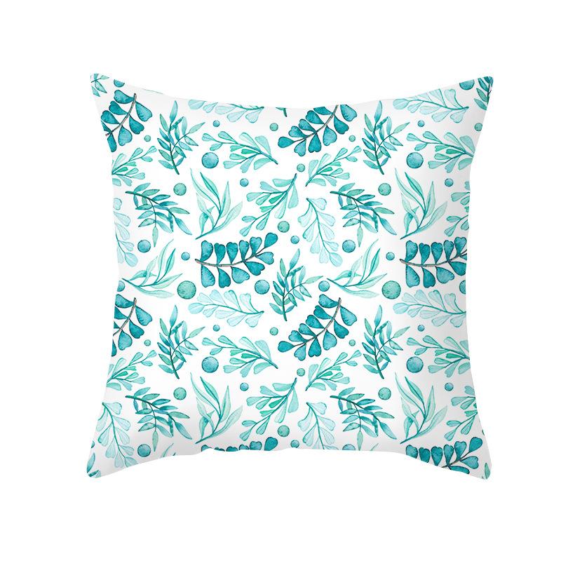 Blue Geometric Pillow Cover Nordic Simple Shopee Home Sofa Cushion Cover Peach Skin Printed Cushion