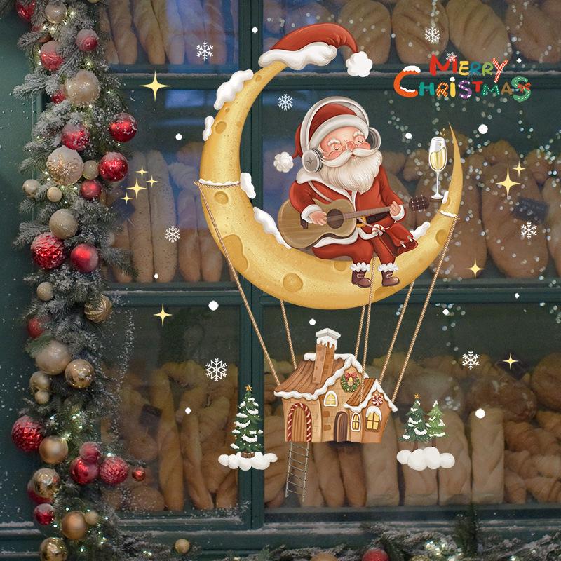 Festive Santa Claus Window Wall Sticker - Christmas Décor