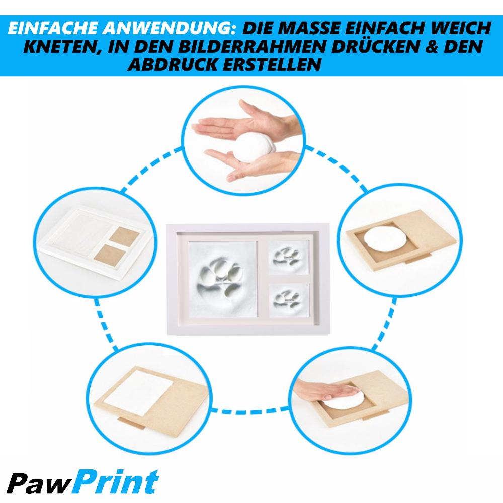 PAWPRINT Pfotenabdruck Set Hand Abdruckset Hunde Katzen Babys mit Bilderrahmen