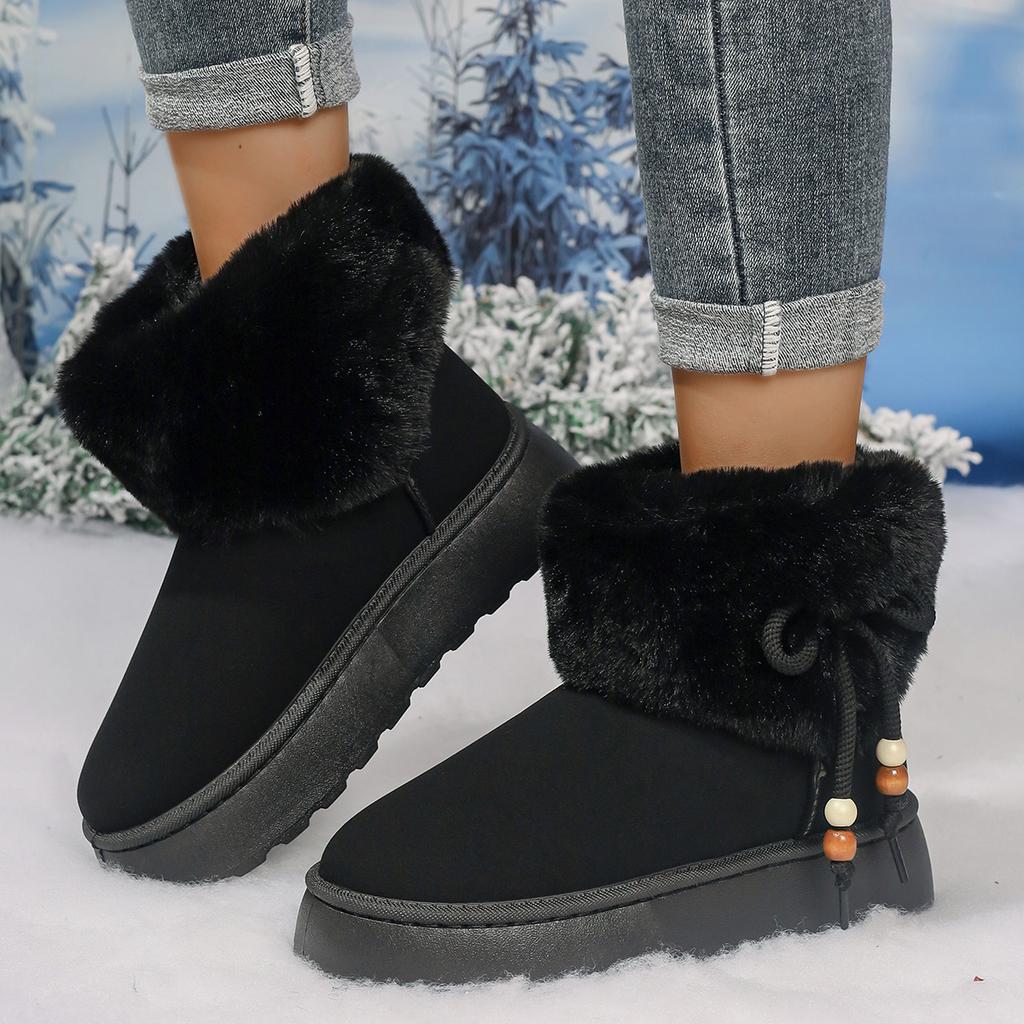Fashion Fashion Women Snow Boots Thick Sole Casual Comfortable Anti-slip Women Shoes Winter Mid-calf Boots Warm Thickened Plush Boots