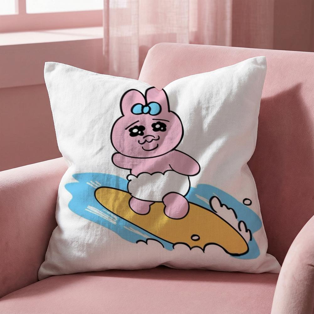 Kawaii O-Opanchu Usag Cushion Cover Multi-Scene Pillow Cover for Home & Car - Reversible, Soft & Durable for Daily Use