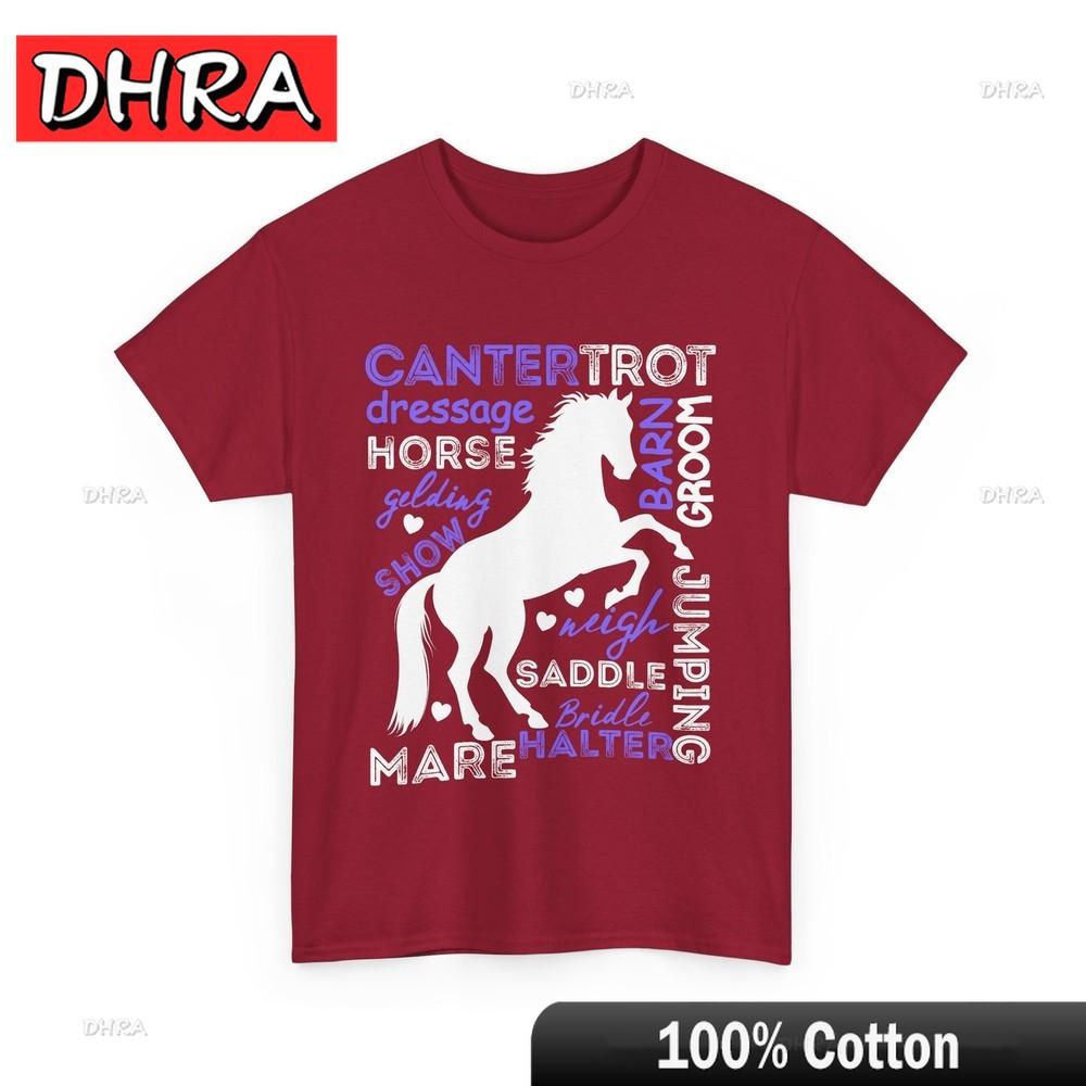 Horse Shirt Dressage Horse Animals Lovers Horseback Riding Fans Women Unisex Shirt Retro Classic Minimalist Top Cotton Aesthetic S