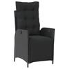 Vidaxl 7-Cz. Garden Furniture Set With Cushions, Black, Poly Rattan