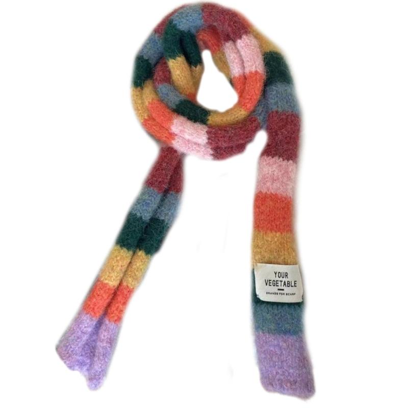 

Colorblocks Striped Scarf Soft Comfortable Scarves Autumn Winter Neckerchief for Autumn and Winter Comfortable