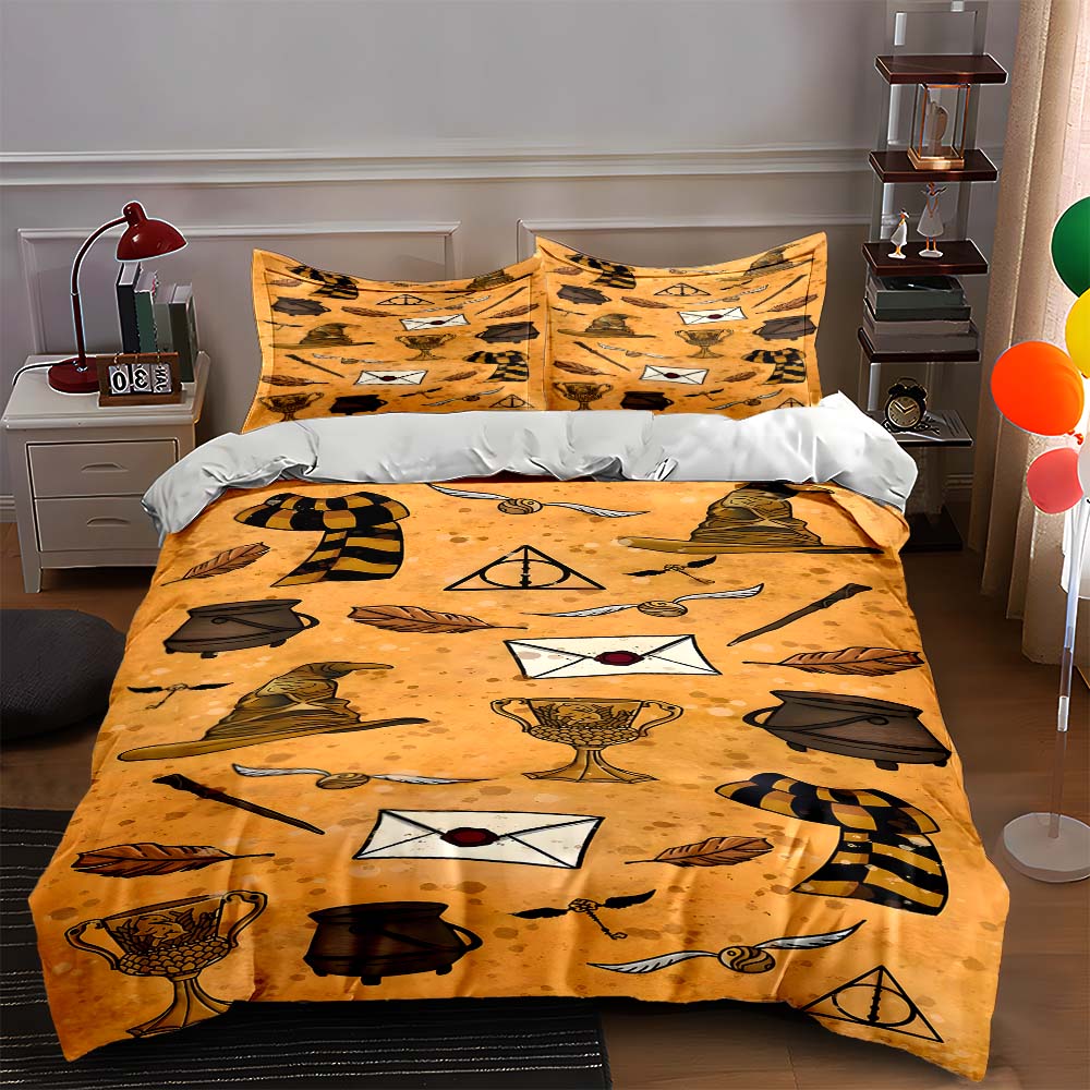 

Magical themed icons Bedding Duvet cover sets Duvet covers Pillowcases gifts (1 * Duvet Cover 2 * Pillowcases, without duvet insert) 135x200cm